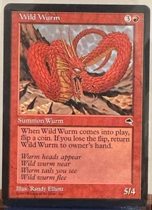 Wild Wurm 1997 Magic: The Gathering MTG Tempest Summon Wurm Red Englisch - Bild 1 von 3