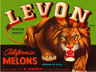8814.Levon brand.california melons.lion.POSTER.art wall decor graphic art