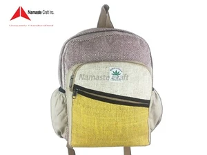 Pure Hemp Multi Pockets Laptop Sleeve - Modischer Reiserucksack Nepal Made - Bild 1 von 6