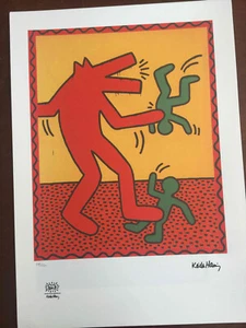 Keith Haring Litografia off set cm 50x70 firma su lastra con certificato - Imagen 1 de 9