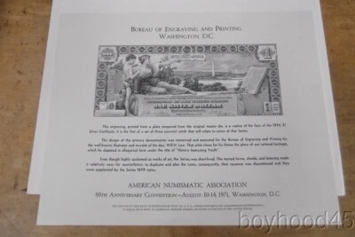 U.S. BUREAU OF ENGRAVING & PRINTING SOUVENIR CARDS-$1,$2,$5,$10 Silver Certs.  - Image 1 of 4