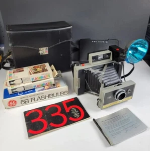 Polaroid Automatic 335 Land Camera W/ Case, Flash & Extras VINTAGE CLEAN! - Picture 1 of 8