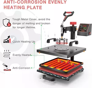 Heat Press Machine 8 in 1 Combo Heat Press 15 x 15 Inch Heat Transfer Machine - Picture 1 of 7