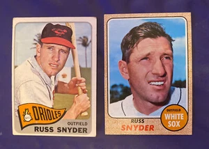 1965, 1968 TOPPS RUSS SNYDER (2) #’s 204, 504 ORIOLES/WHITE SOX *FREE SHIPPING* - Picture 1 of 2