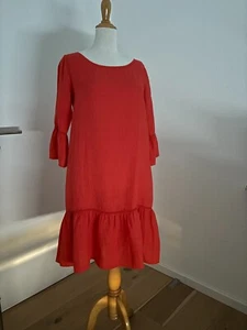 CONLEYS Blue Leinen Kleid, 3/4-arm, rot, Gr. 38, neu - Bild 1 von 1