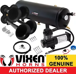 TRAIN HORN KIT FOR TRUCK/CAR/PICKUP LOUD SYSTEM /3G AIR TANK /200PSI /4 TRUMPETS - Foto 1 di 11