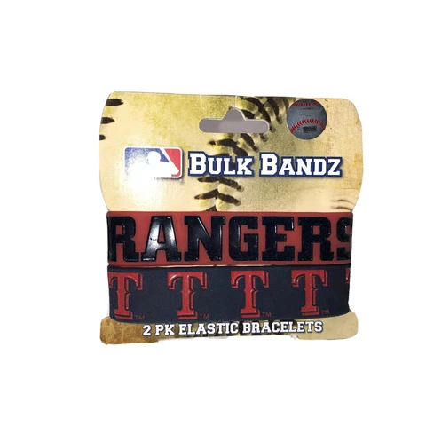 Texas Rangers Wristband Forever Collectables PKG OF 2 Bulk Bands Jelly Bracelet Cover