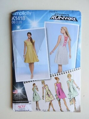 Simplicity K1418 Sewing Pattern Dress with  bodice options  Sz 8-16 NEW UNCUT FF - Image 1 of 2
