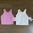 Athleta Girl Size XL/14 Purple & White Lot Of 2, Long Distance Padded Bra NWT