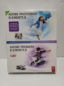 Adobe Photoshop Elements 8 & Adobe Premier Elements 8 Win 7 XP Vista New Sealed - Picture 1 of 6