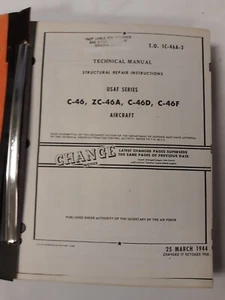 Curtiss USAF Series C-46, ZC-46A, C-46D-F Structural Repair Instructions Copy - Picture 1 of 12