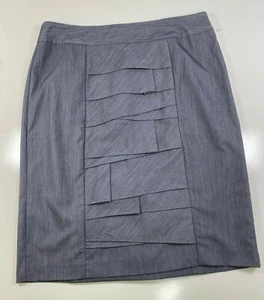 Chelsea & Theodore Ruffle Pleat Skirt Gray Size 8 Work Wear Career - Picture 1 of 6