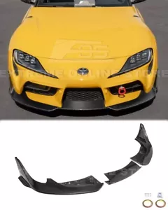 Carbon Fiber 3 Pcs Front Splitter Fits 20-Up Toyota MK5 GR Supra A91 Bumper Lip - Picture 1 of 23