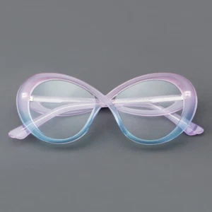 Bow Tie Eyeglasses Frames Mixed-color Elliptical Cat Eye Glasses Fashion Women - Picture 1 of 37