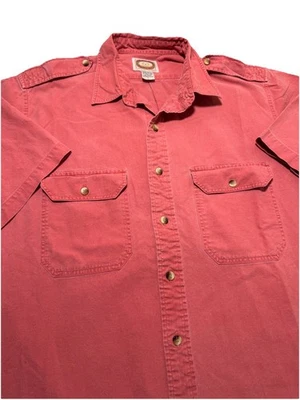 Vintage Banana Republic Expedition Safari Button Down Shirt Large 80s Orange - Image 1 of 4