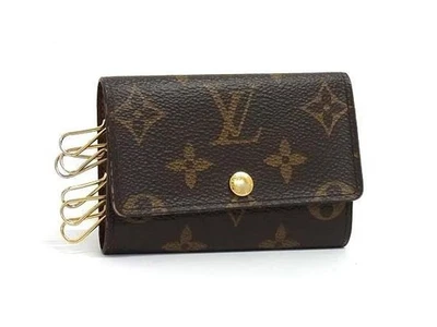 LOUIS VUITTON Monograma Multicle 6 Llaves Estuche M62630 Marrón PVC Cuero Unisex 6 Anillos Foto 1 de 4