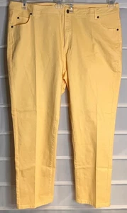 Appleseeds Womens Yellow High Rise Straight Leg Stretch Cotton Jeans 20W EC! - Picture 1 of 4