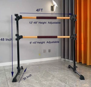 Pregymnastic 4FT Portable Double Freestanding Ballet Barre Dancing Stretch READ - Picture 1 of 8