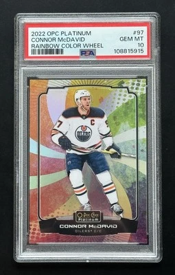 2022-23 O-Pee-Chee Platinum - Connor McDavid Rainbow Color Wheel PSA 10 POP 1 - Image 1 of 2
