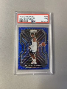 2020-21 Panini Prizm Anthony Edwards (RC) #258 Blue Wave Rookie PSA 9 Mint - Imagen 1 de 3