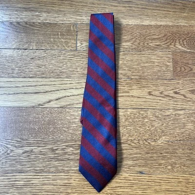 Corbata de diseñador a rayas roja azul marino 100 % seda 100 % niño/juventud Brooks Brothers Foto 1 de 3