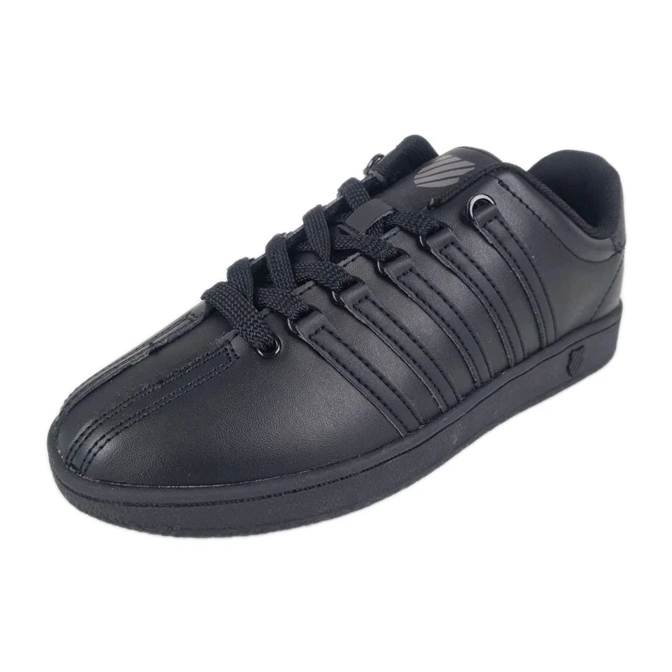 🚨 Zapatos Deportivos K-Swiss Clásicos Universitarios 83343001 Cuero Negro Talla 6.5 Y Foto 1 de 4