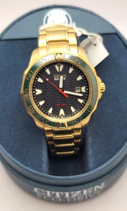 Citizen Eco-Drive Ref BN0032-59E goldfarbene Herrenuhr funktioniert Full Set - Bild 1 von 14