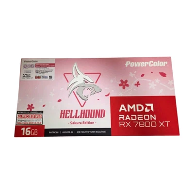 PowerColor Hellhound Sakura AMD Radeon RX 7800 XT 16GB GDDR6 Pink White OC - Image 1 of 4