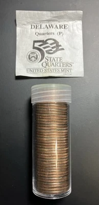 1999 P Delaware 40 State Quarters From US Mint Bag Uncirculated in Plastic Tube  - Image 1 of 4