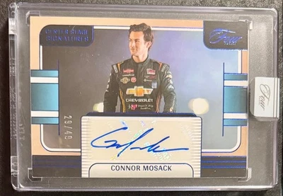Connor Mosack 2025 Panini Turn Four NASCAR Auto /49 Autograph Blue Center Stage - Image 1 of 2