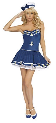 Sexy Roma Halloween Blue Sailor Navy Captain Costume - Image 1 of 2