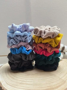 Handmade Scrunchie Musselin Haar Baumwolle Haarband Gummi selbstgemacht - Bild 1 von 16