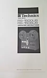 Original Technics RS-1500US/RS-1506US Operating Instructions - BA001070 - Bild 1 von 2