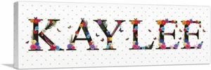 ARTCANVAS KAYLEE Girls Name Room Decor Panoramic Canvas Art Print - Picture 1 of 11