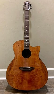 Luna GYPSPALT Grand Auditorium Acoustic Electric Guitar - Brown - Image 1 of 4