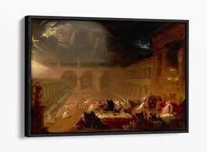 JOHN MARTIN, BELSHAZZARS FEAST -FLOAT EFFECT CANVAS WALL ART PRINT - Picture 1 of 12