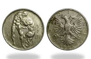 ALBANIA 1926 COIN "Hercules wrestling Nemean lion" - 1/2 LEKU - no 137