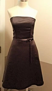 Jessica McClintock Bridal NWOT Brown Strapless Cocktail Dress Size 6 - Picture 1 of 6
