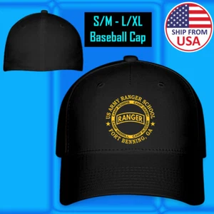 Gorra de béisbol negra escuela Ranger de EE. UU. tamaño adulto ajustable S/M & L/XL - Imagen 1 de 5