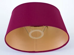 Lampenschirm weinrot gold matt oval für Tischlampen E27 hochwertig festlich rot - Bild 1 von 5