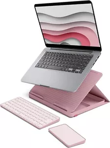 Logitech Casa Pop Up Desk Kit - Stand/Touchpad/Keyboard -UK- PINK - Refurbished - Picture 1 of 10