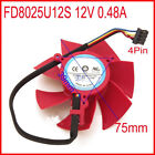 Fd8025u12s 12V 0.48A 75*39*39Mm Hd5870 Hd5850 Graphics Card Cooling Fan