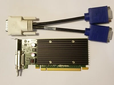 NVIDIA QUADRO NVS 300 512MB PCI-E Low Full Pro Video Card & Dual VGA DVI Monitor - Image 1 of 4