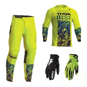 Motocross Set Thor Sector Atlas Kit MX Hose mit Shirt Crosshose Jersey gelb neon - Bild 1 von 6
