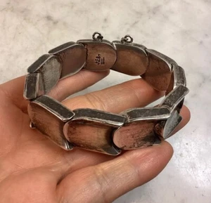 Vintage TAXCO Sterlingsilber Pineda Stil Modernist Gliederarmband Mexiko - Bild 1 von 16