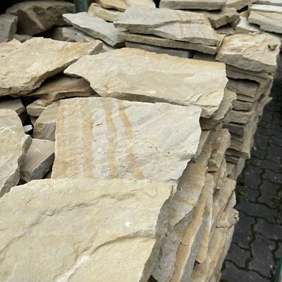 14M2 SANDSTEIN GELB VERBLENDER POLYGONALPLATTEN  BRUCHSTEINPLATTEN WANDSTEINE - Bild 1 von 4