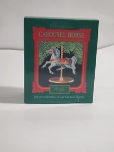 Hallmark 1989 "Holly" Christmas Carousel Horse Ornament w/ Box - Picture 1 of 1