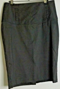 Portmans Size 12 Striped Pencil Skirt with grey & black pin stripes & back vent - Picture 1 of 12