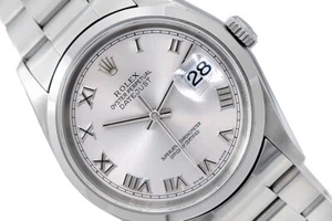 36mm Rolex Datejust Stainless Steel Silver Dial #16200 A series Rhodium Dial - Picture 1 of 6