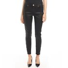 28 Ted Baker Trousers Wax Coated Skinny Denim Jeans ? Black 74% Cotton 24% Polye